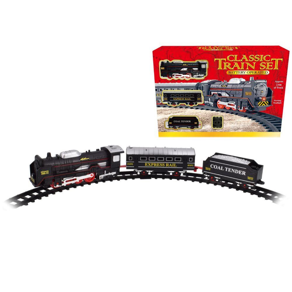 Mini Battery Train kandy toys Classic Battery Operated Train Set - 2.4M Track