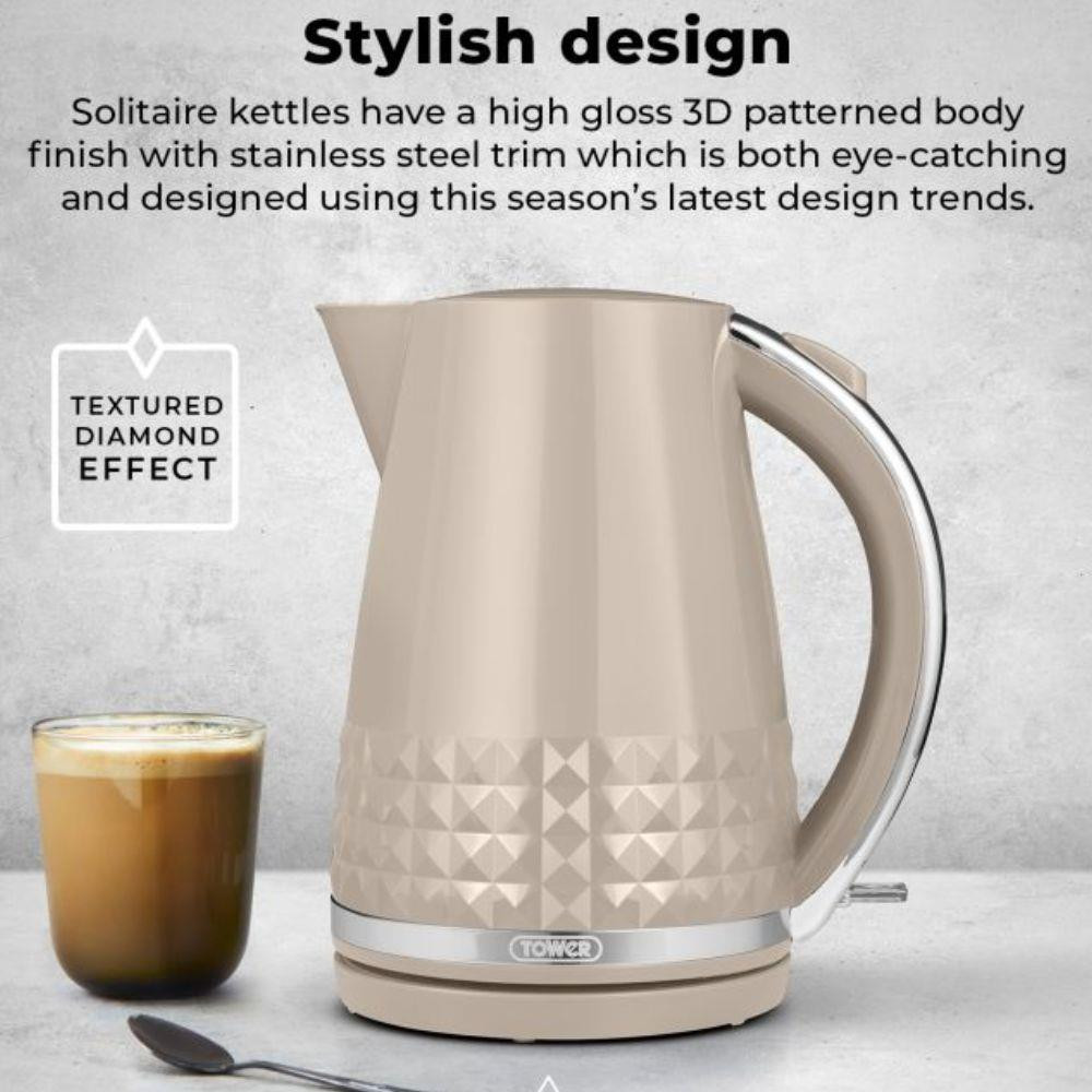 Tower Solitaire Rapid Boil Kettle Latte1