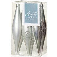 Accents By Premier Shatterproof Cone Baubles - Silver 15cm (Pack of 6)