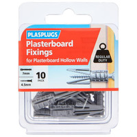 Plasplugs CF104 -Standard Plasterboard Hollow Wall Plugs (Pack of 10)