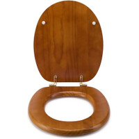 Croydex Antique Pine Toilet Seat With Brass Hinges