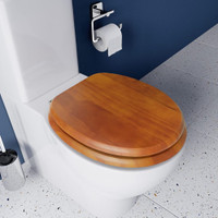 Croydex Antique Pine Toilet Seat With Chrome Hinges