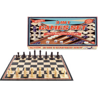 SupreRetro 3 in 1 Games Set - Chess, Backgammon, & Draughts