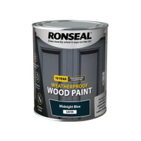 Ronseal Weatherproof Wood Paint - Midnight Blue Satin 750ml