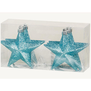 Premier Shatterproof Glitter Star - Ice Blue (Pack of 6)