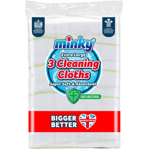 Minky 3 Anti-Bacterial Cleaning Cloths - Extra Large 