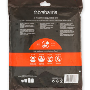 Brabantia Size B Bin Liners In A Dispenser Pack - 5L - 40 Bags