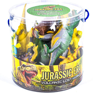 Jurassic Era 18pc Dinosaur Set  In A Tub
