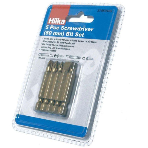 50mm Screwdriver Bit Set Flat & Pozi - 5pc