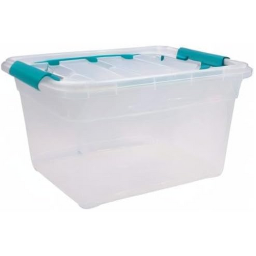 Rectangle Carry Box With Teal Handle - 13L