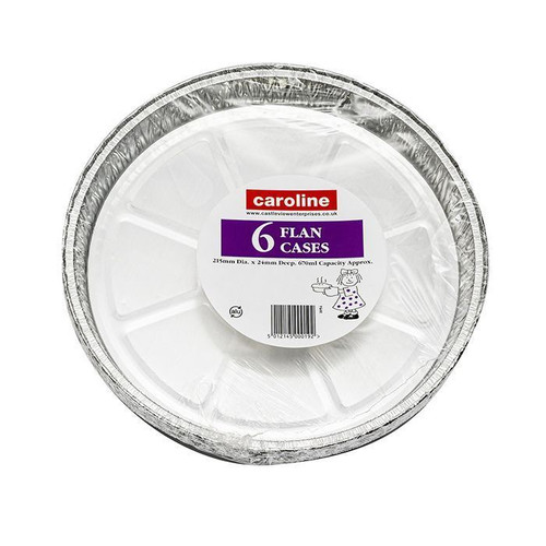Flan Cases  215mm Dia x 24mm Deep 6Pk