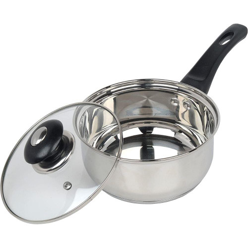 Stainless Steel Pans With Glass Lid 16cm 18cm 20cm (3 Piece)