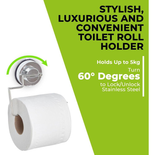Gecko Vacuum-Lock Toilet Roll Holder - Stainless Steel Gecko Vacuum-Lock Toilet Roll Holder - Stainless Steel