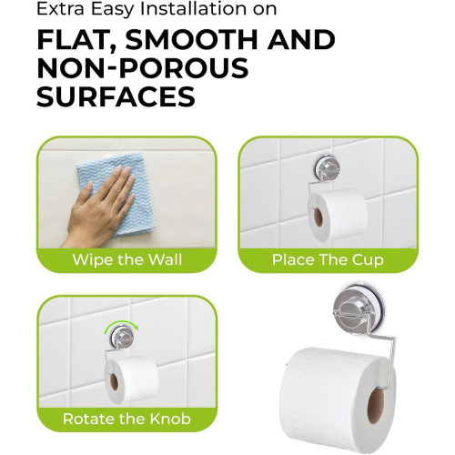 Gecko Vacuum-Lock Toilet Roll Holder - Stainless Steel Gecko Vacuum-Lock Toilet Roll Holder - Stainless Steel