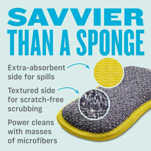 Washing Up Pad Microfibre, Double-Sided Non-Scratch Scourer 