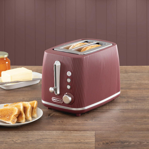 Daewoo Cascade 2 Slice Toaster - Ruby - SDA2778