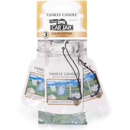 Yankee Candle Air Freshener 2D Triple Classic Car Jar - Clean Cotton