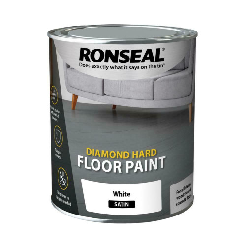 Ronseal Diamond Hard Floor Paint White Satin 750ml