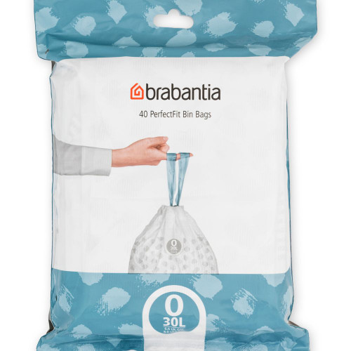 Brabantia Size O Bin Liners In A Dispenser Pack - 30L - 40 Bags