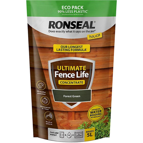 Ronseal Eco Pack Ultimate Fence Life Concentrate 950ml Makes 5L - Forest Green