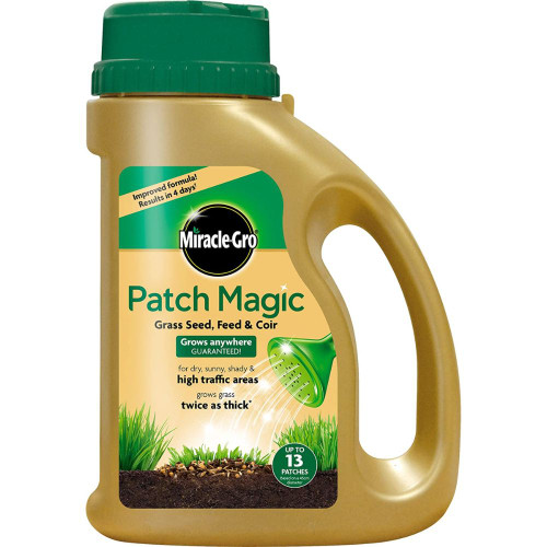 Miracle-Gro Patch Magic Grass Seed, Feed & Coir Shaker Jug - 1015g