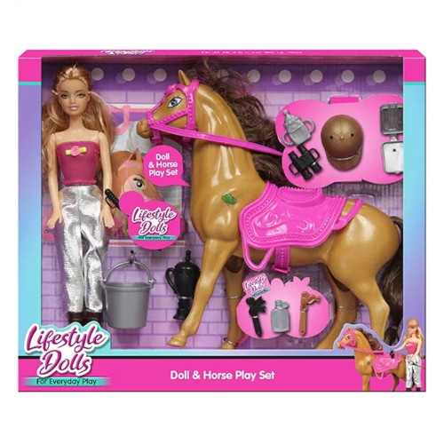 Lifestyle Dolls - Doll & Horse Equestrian Playset
