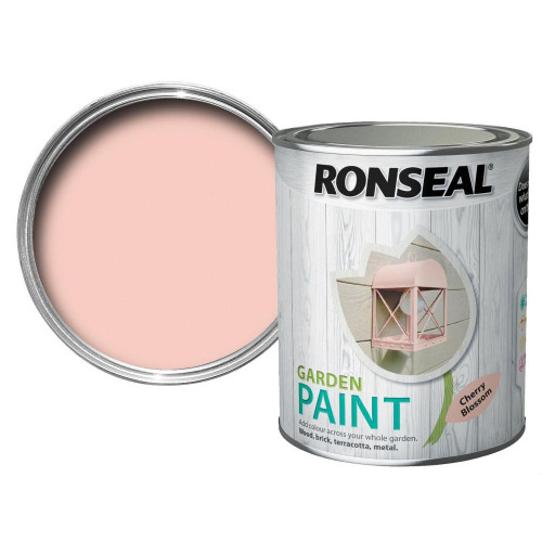 Ronseal Garden Paint - Paint Tin - 750ml -  Cherry Blossom