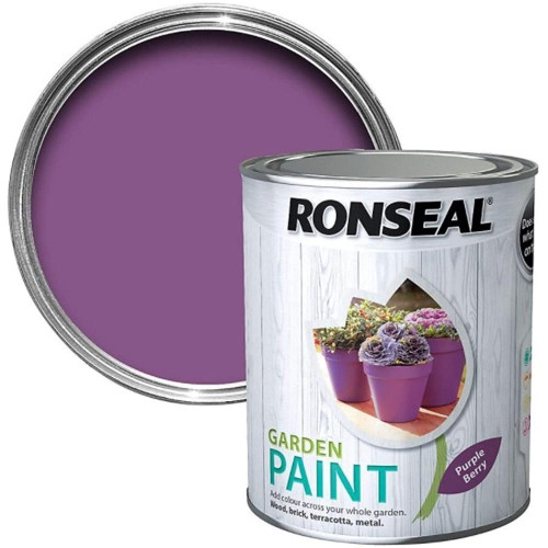 Ronseal Garden Metal & Wood Paint - 750ml -  Purple Berry