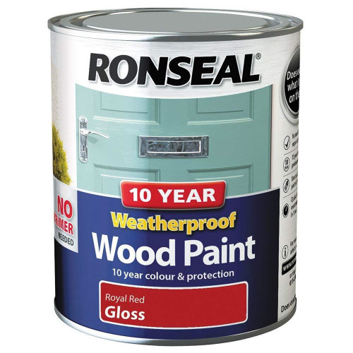 Ronseal Wood Paint - 750ml - Royal Red Gloss