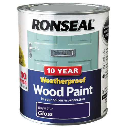 Ronseal Wood Paint - 750ml - Royal Blue Gloss