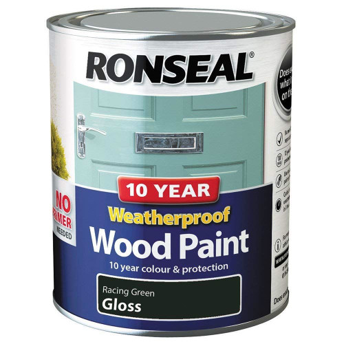 Ronseal Wood Paint - 750ml - Racing Green Gloss