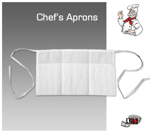 Chef's Popular 3-Pocket Waist Apron - White