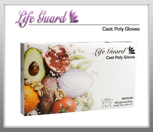 LIFE GUARD Cast Poly Gloves - 100 PE / Bx