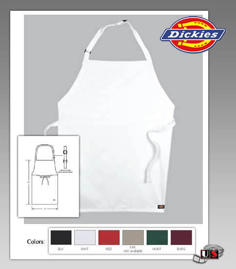 Dickies Chef Adjustable Bib No Pocket Apron