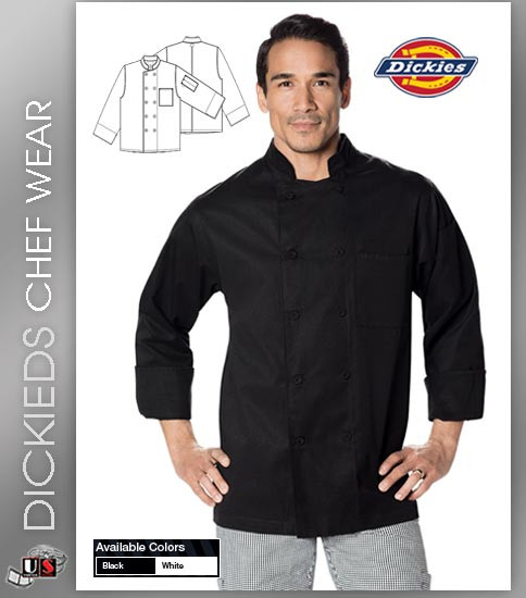 Dickies Chef Unisex Classic 2 Pockets Cloth Covered Button Chef Coat