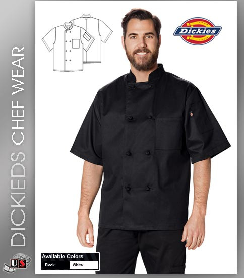 Dickies Chef Wear Unisex Classic 2 Pockets Knot Button Chef Coat