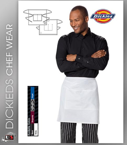 Dickies Chef Unisex 1 Pocket Waist Apron Half Bistro 