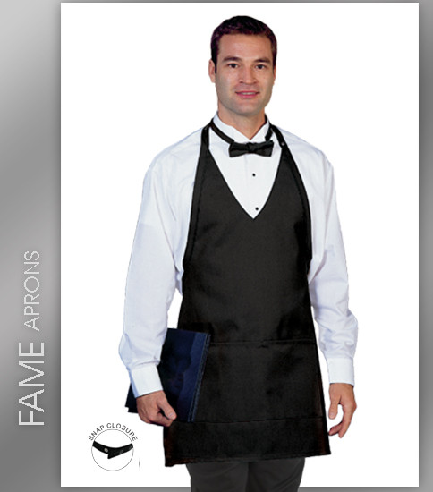 FAME Tailored V-Neck with Snap-Closure Bib Apron