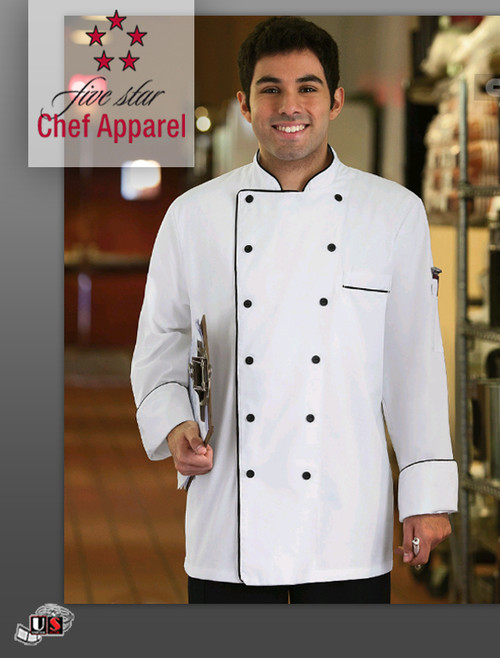 Five Star Executive Chef Uniform Coat - White