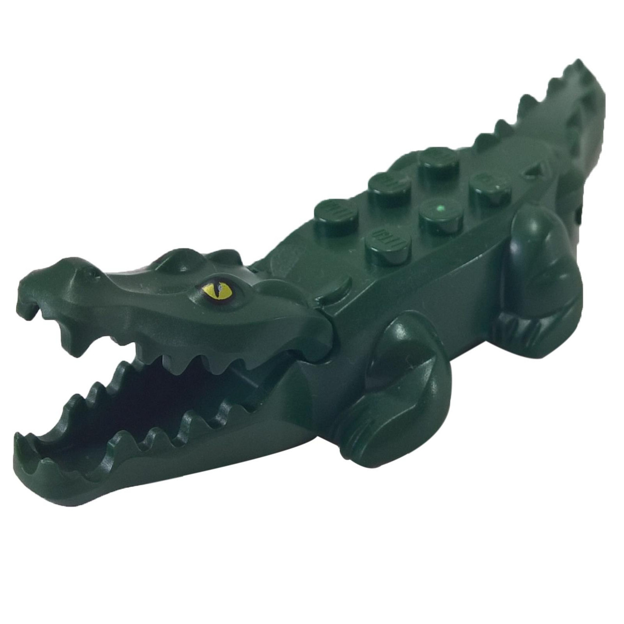 Lego Alligator Crocodile Dark Green Yellow Printed Eyes 18904c01pb01 EUC 