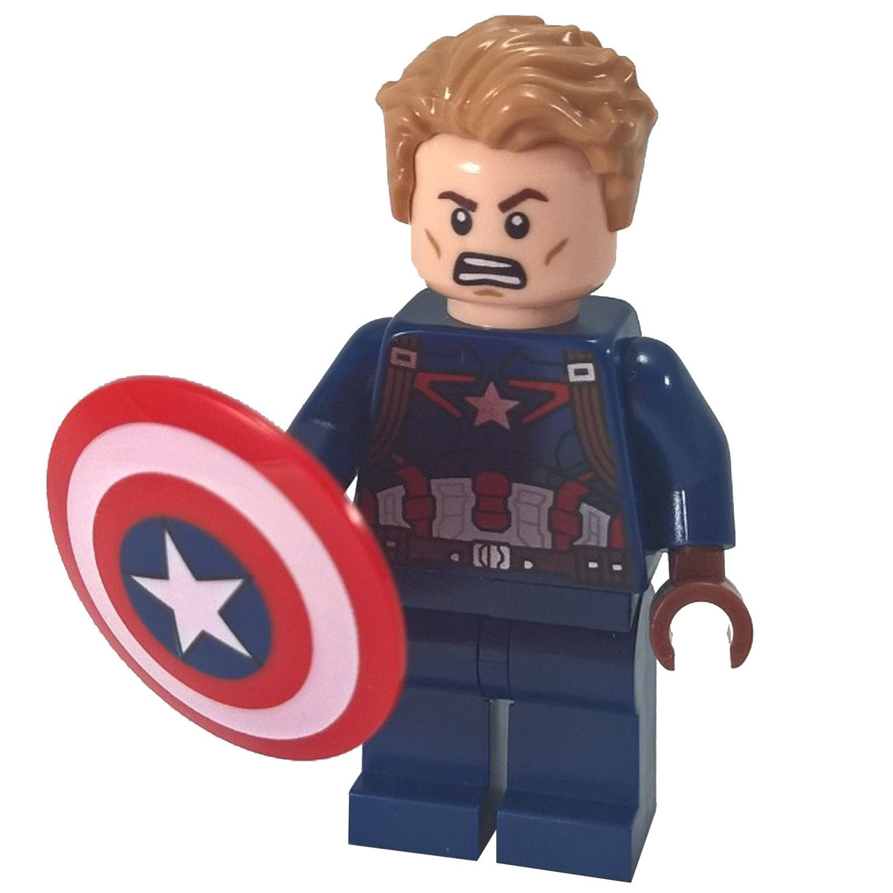 Lego Marvel Comics Minifigure Captain America sh625 w/ Helmet & Shield  Avengers