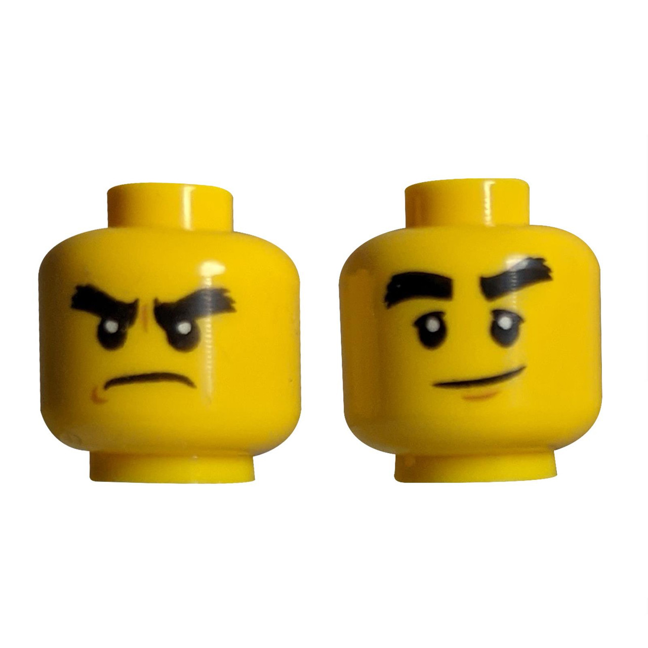 Express Emotions with LEGO® Head 3626cpb1893 - Dual Sided - / Angry, Black Bushy Eyebrows Pattern!