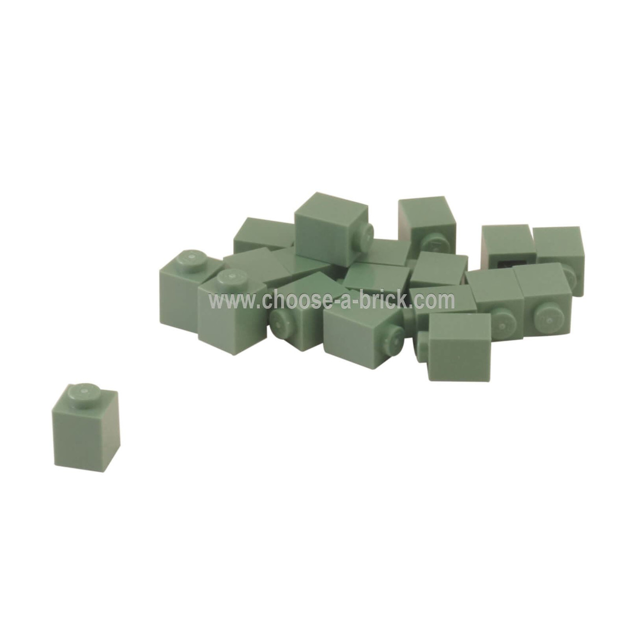 Lego - 10x Brique Brick 1x1 vert pale sable/sand green 3005 NEUF