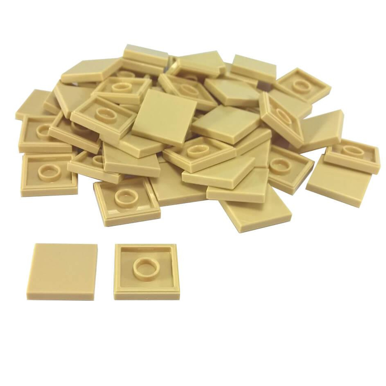 Lego 3068b - 100x Plaque Lisse / Tile 2x2 - Beige F. / Dark Tan - 88409  NEUF