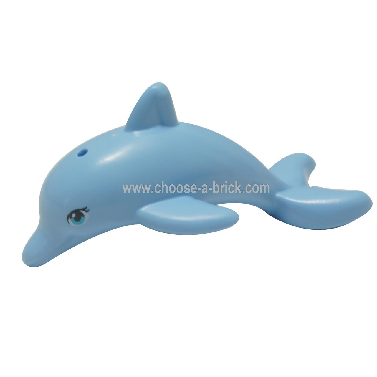 Bright Light Blue Dolphin, Friends - Elves, Jumping with Bottom Axle Holder  with Medium Azure Eyes Pattern