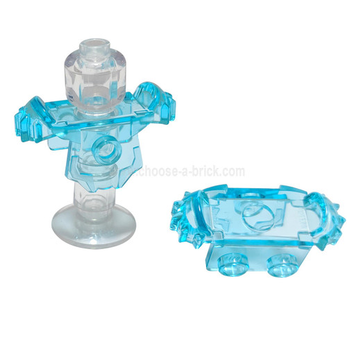 Minifigure Armor Breastplate with Shoulder Pads, Front Stud and 2 Back Studs trans light blue