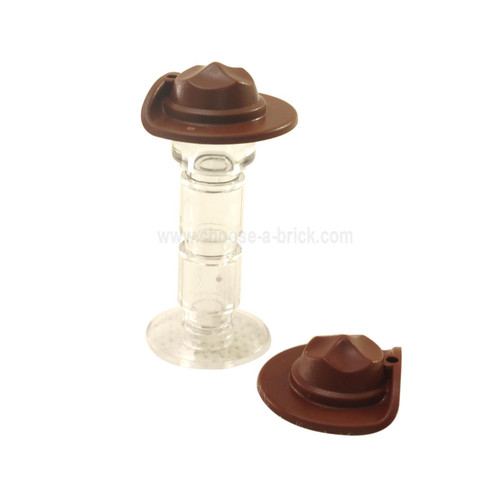 Minifigure, Headgear Hat, Wide Brim Flat reddish brown