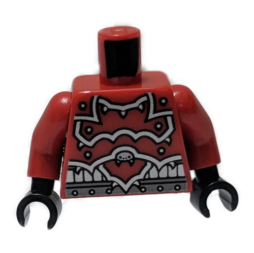 Red Torso Ninjago Red Armor and Silver Belt Pattern - Red Arms - Black Hands