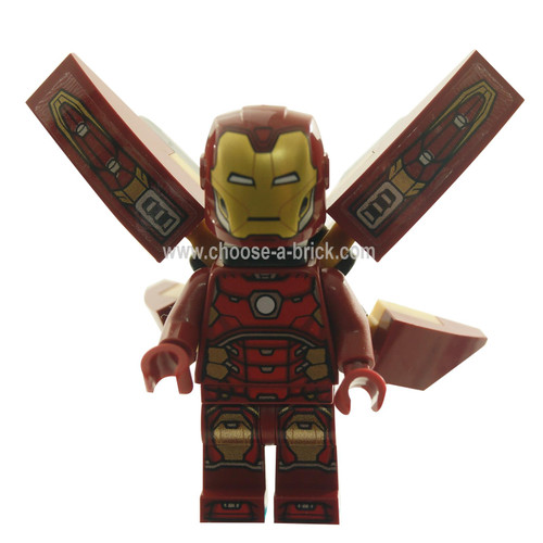 Iron Man with Silver Hexagon on Chest, Wings with Stickers