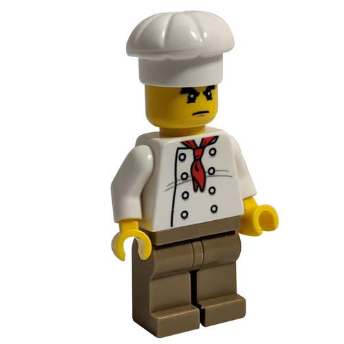 Chef - White Torso with 8 Buttons, Dark Tan Legs, Bushy Eyebrows